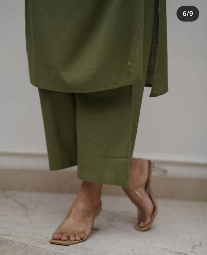 Green Breeze Spaghetti Cotton Kurti with Pants - Mayantiie