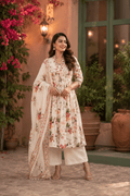 Ivory Bloom Printed Cotton Kurti Pant with Dupatta