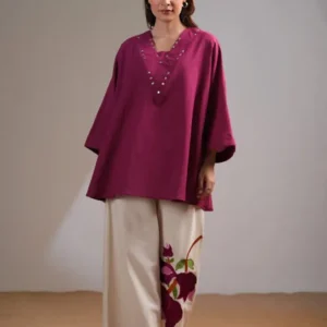 Burgundy Bloom Co-ord Set